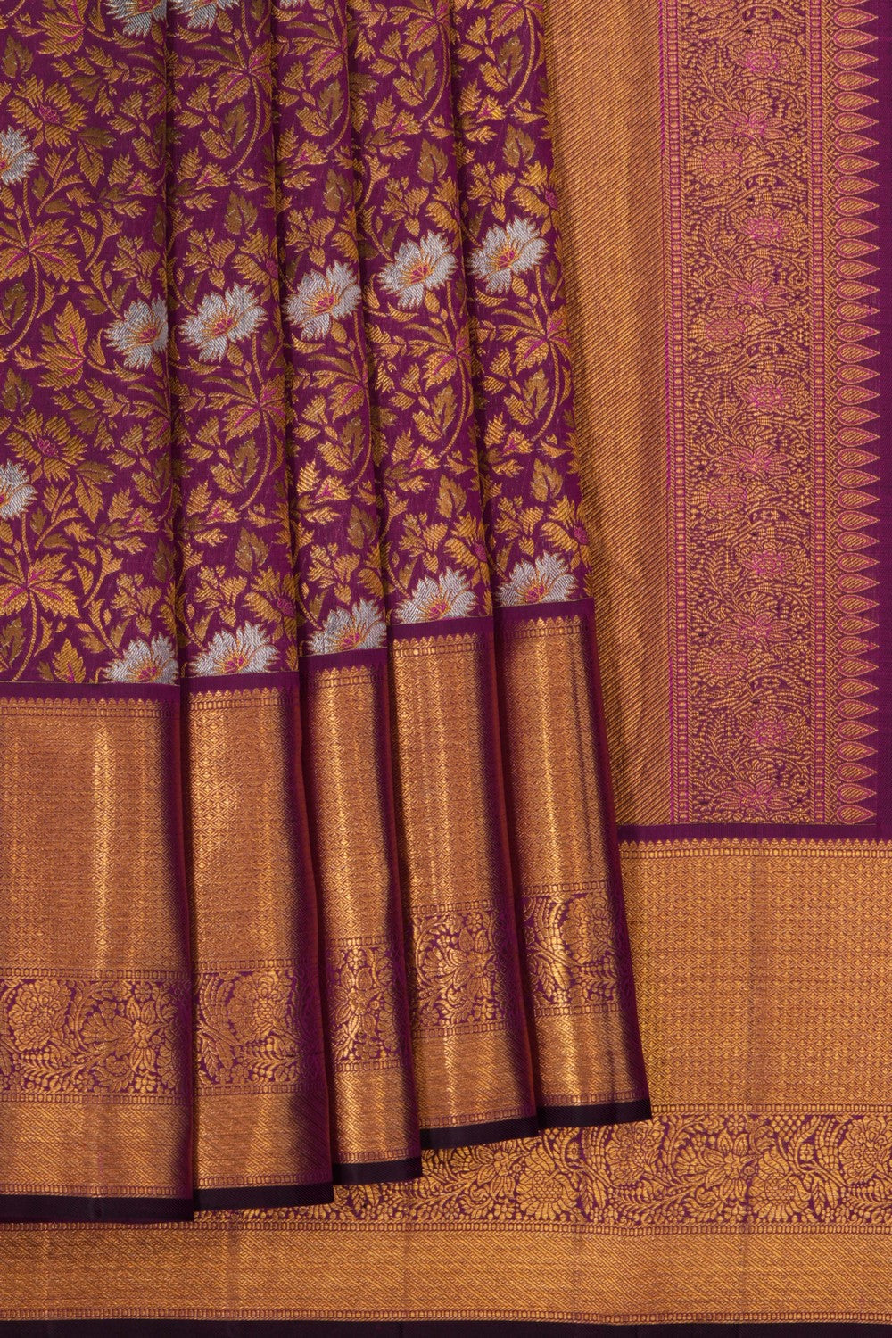 Image of Kanchipattu Brocade Violet Saree